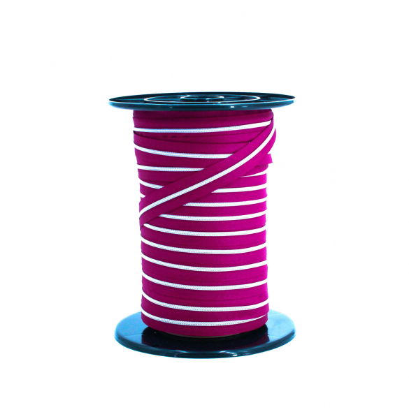 Endlosreißverschluss metallisiert schmal beere/silber (1m)